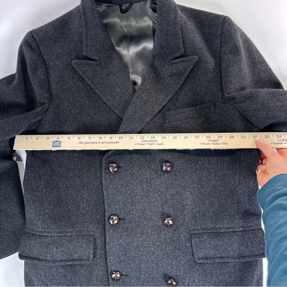 Stanton Wood USA Made Wool Overcoat Double Breasted Mens Large - Picture 15 of 16